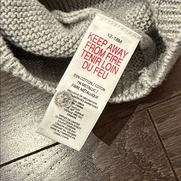 Hatley grey metallic knit sweater dress 12-18M BNWT - Picture 5 of 5